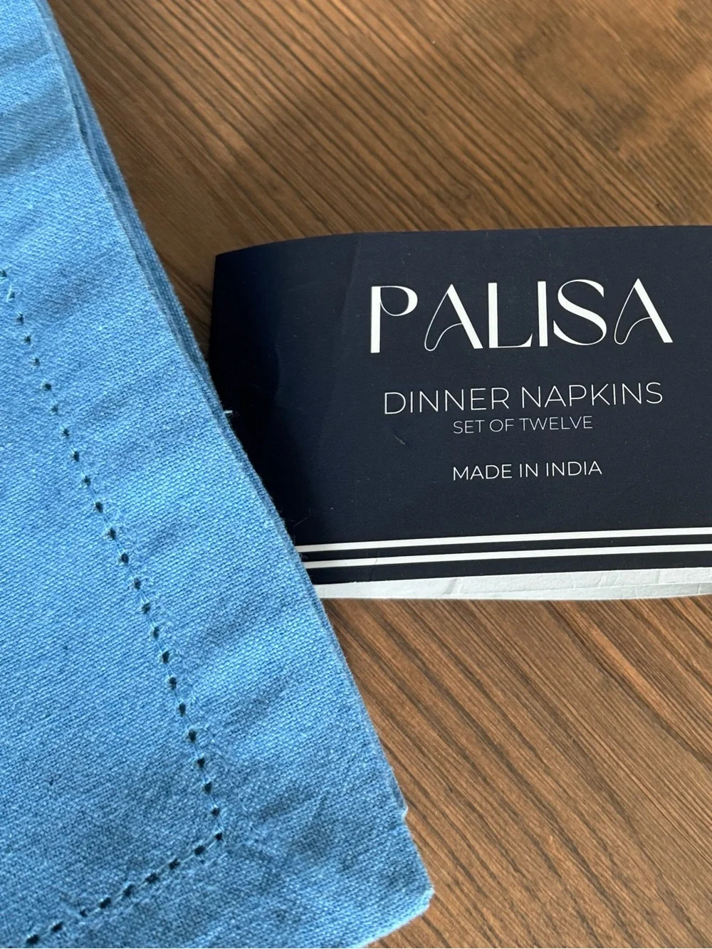 Pallsa Blue Cotton Dinner Napkins – Set of Linen-Style Napkins